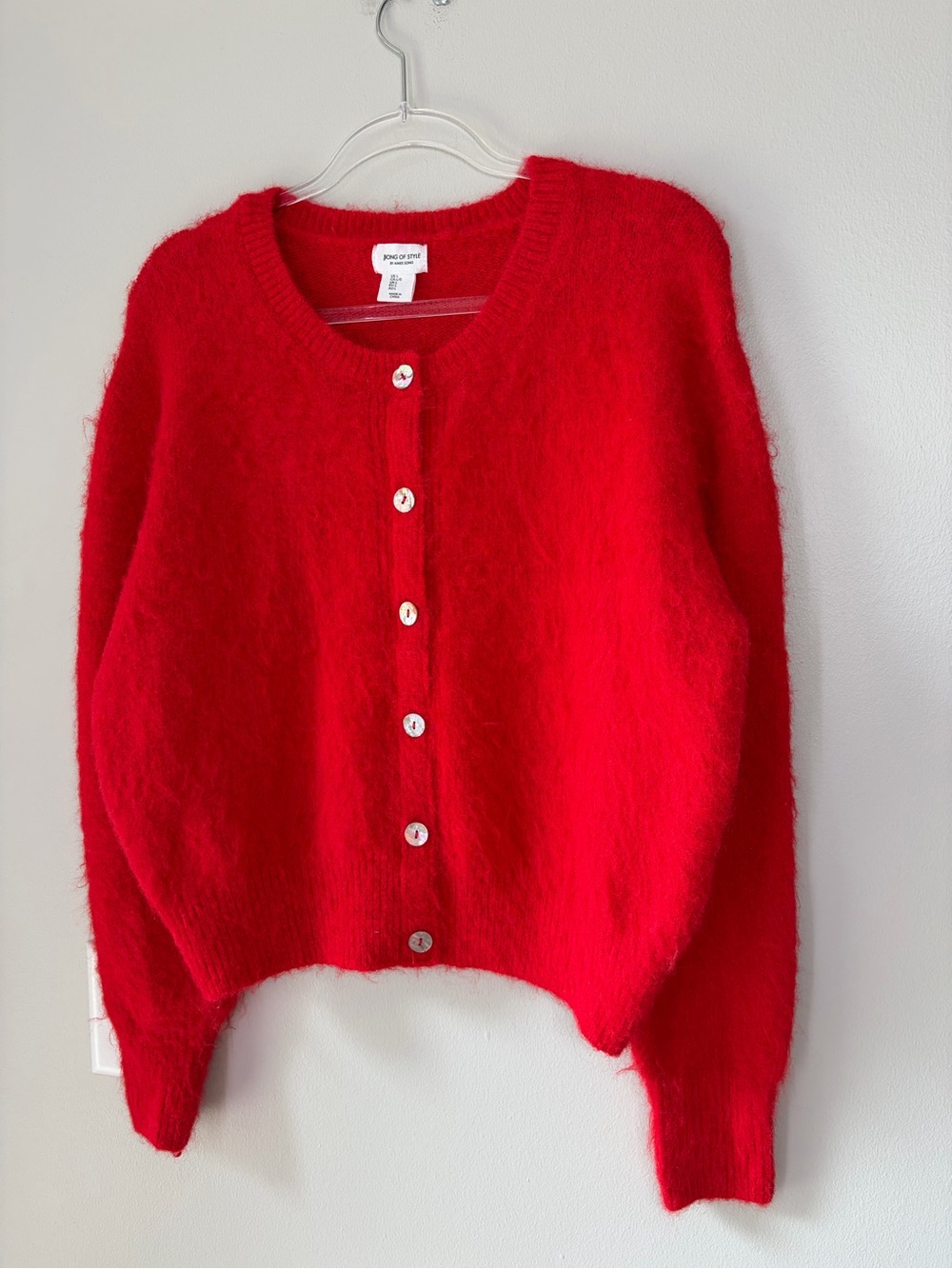 Song of Style By Aimee Song Red Fuzzy Cardigan Sweater - Picture 4 of 11